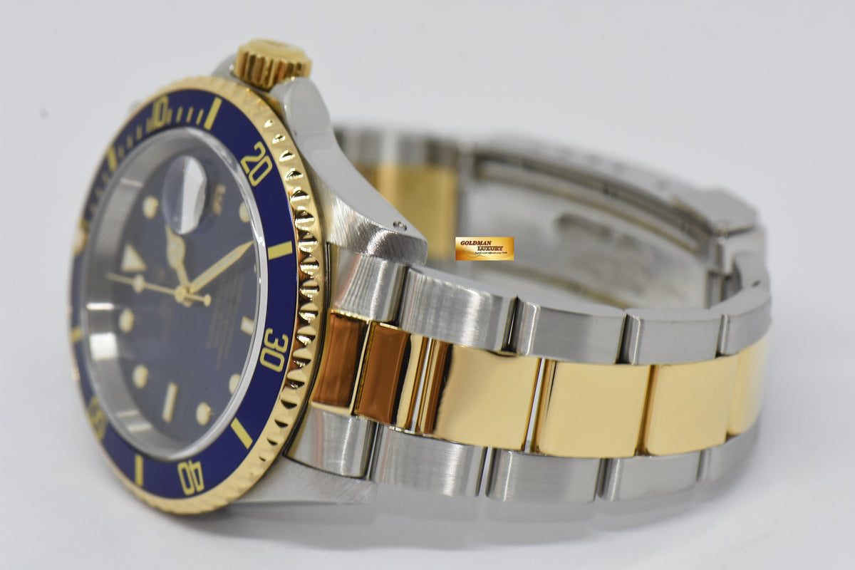[SOLD] ROLEX OYSTER SUBMARINER BLUE 40mm HALF-GOLD AUTOMATIC 16613LB (MINT)