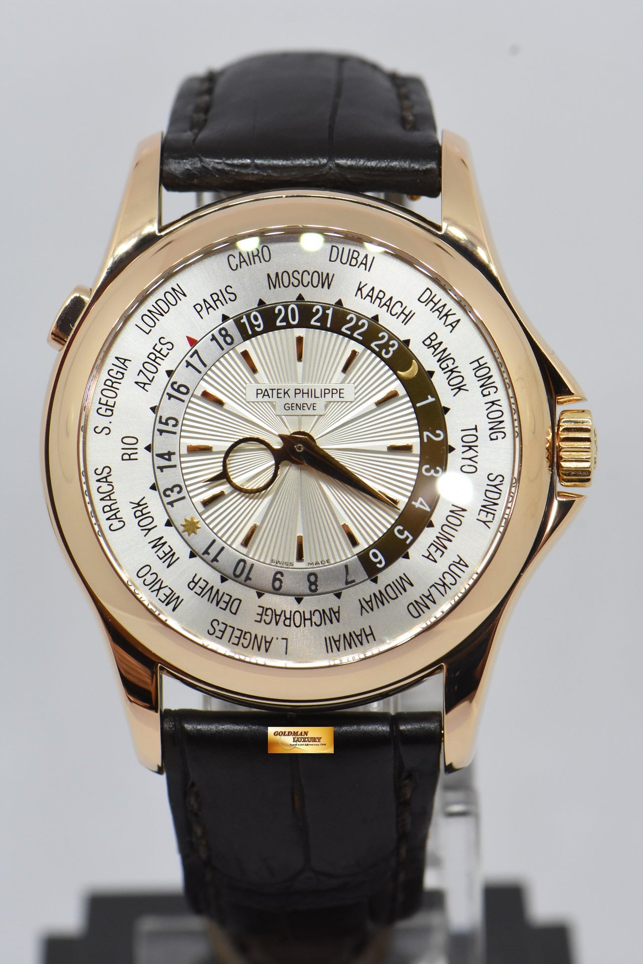 SOLD PATEK PHILIPPE WORLD TIME 18K ROSE GOLD 39mm MEN S AUTOMATIC 51 Goldman Luxury
