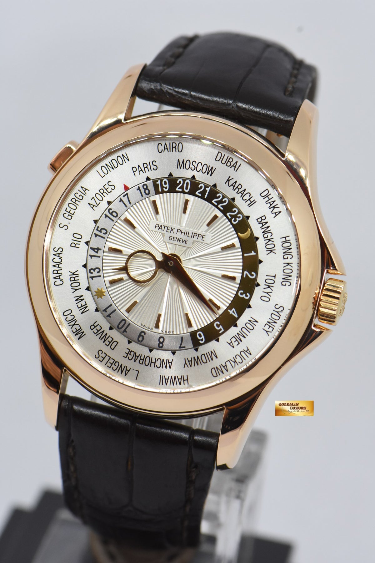 [SOLD] PATEK PHILIPPE WORLD TIME 18K ROSE GOLD 39mm MEN’S AUTOMATIC 5130R-001 (MINT)