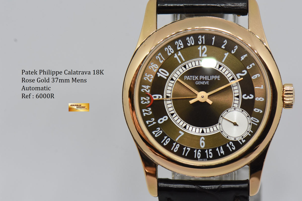 [SOLD] PATEK PHILIPPE CALATRAVA 18K ROSE GOLD 37mm MEN’S AUTOMATIC 6000R (MINT)