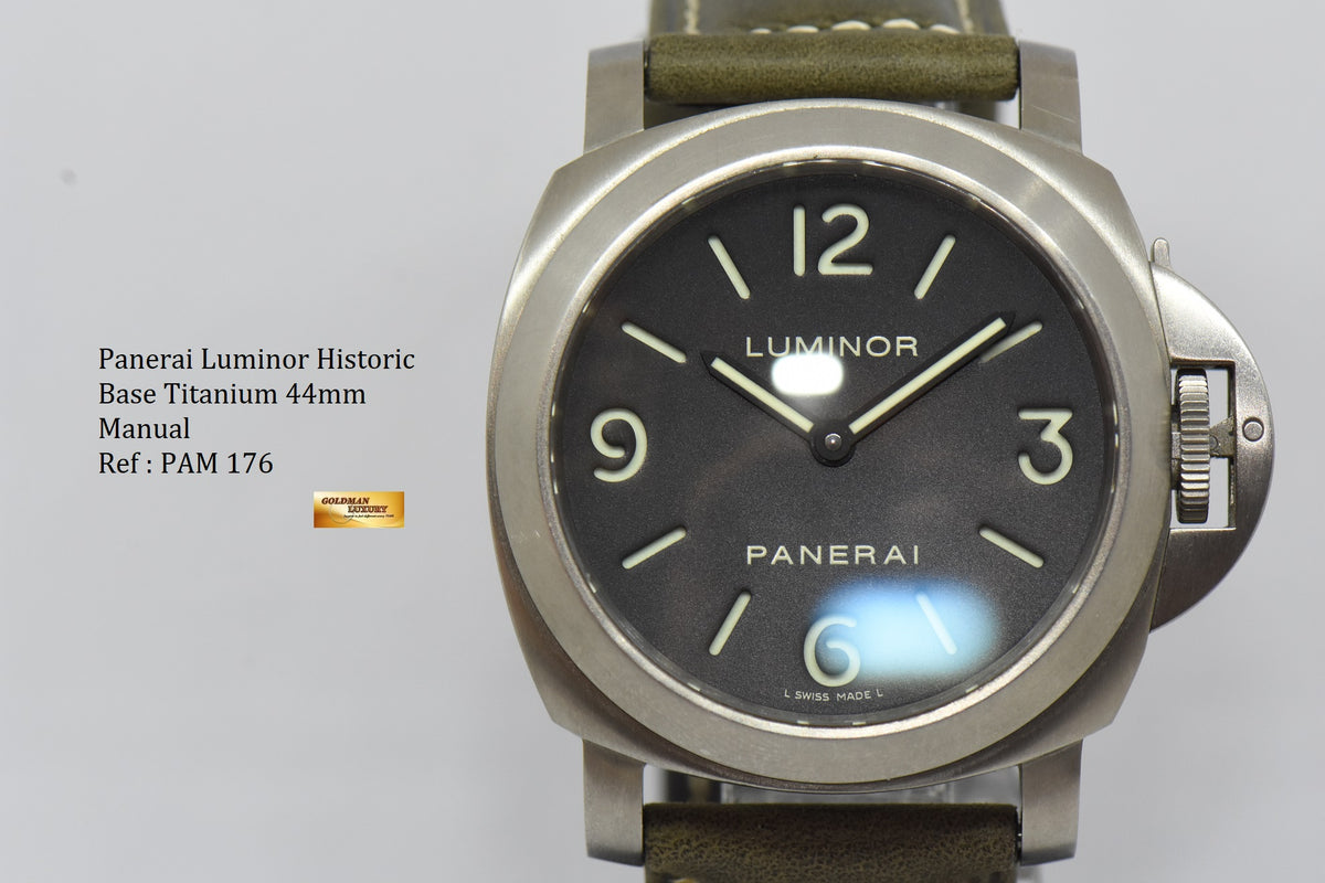[SOLD] PANERAI LUMINOR HISTORIC BASE TITANIUM 44mm MANUAL PAM 176 (MINT)