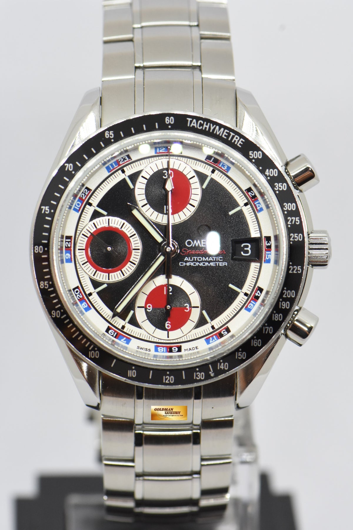 [SOLD] OMEGA SPEEDMASTER CHRONOGRAPH DATE 40mm RED / BLACK DIAL 3210.5200 (MINT)