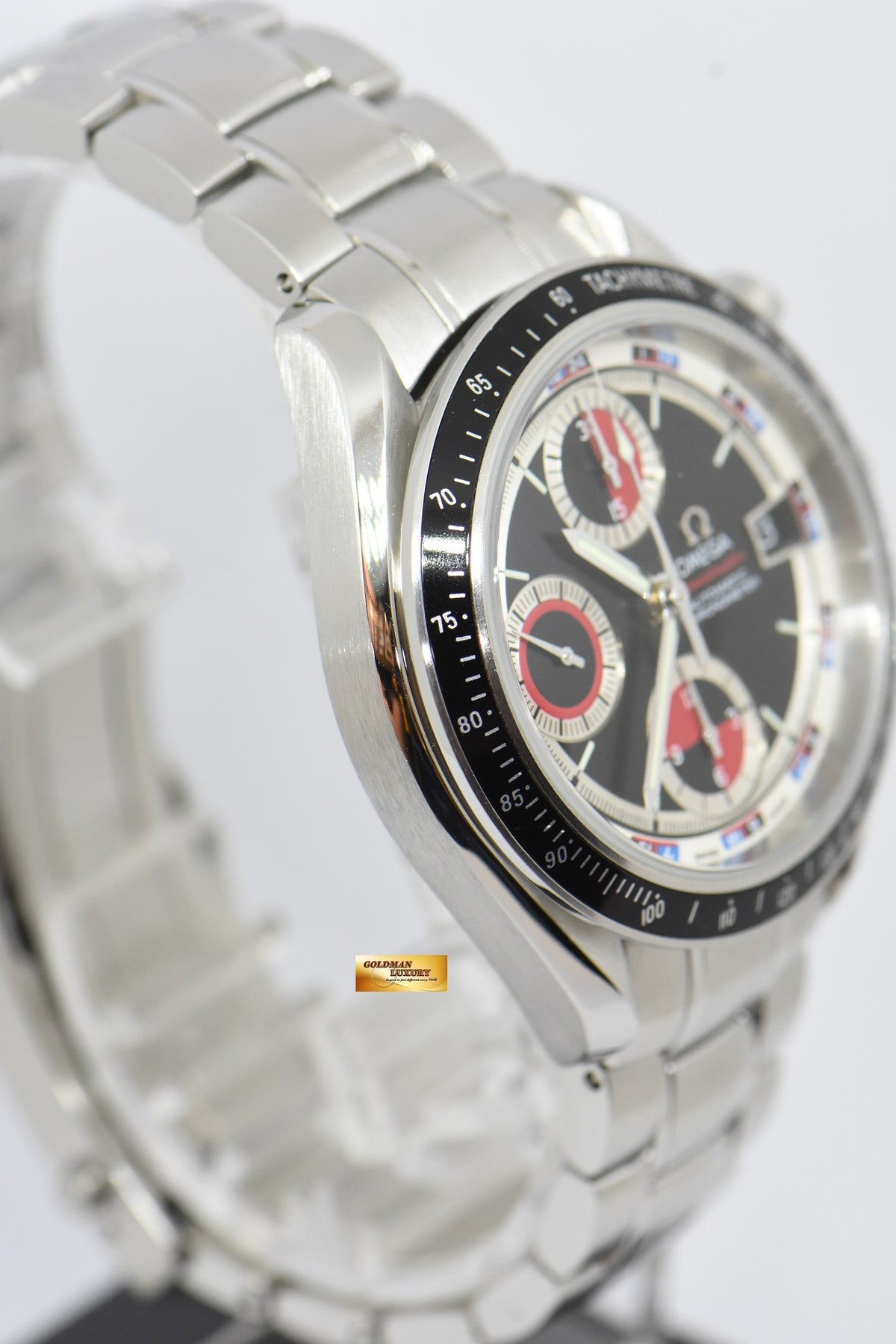 [SOLD] OMEGA SPEEDMASTER CHRONOGRAPH DATE 40mm RED / BLACK DIAL 3210.5200 (MINT)