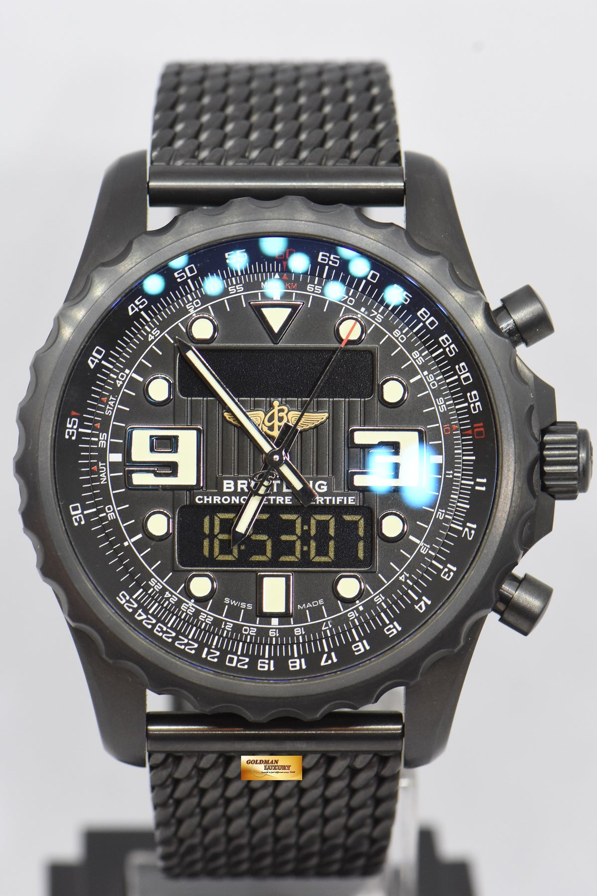 [SOLD] BREITLING CHRONOSPACE BLACK STEEL 48mm SUPERQUARTZ LIMITED EDITION 1000 M78365 (MINT)