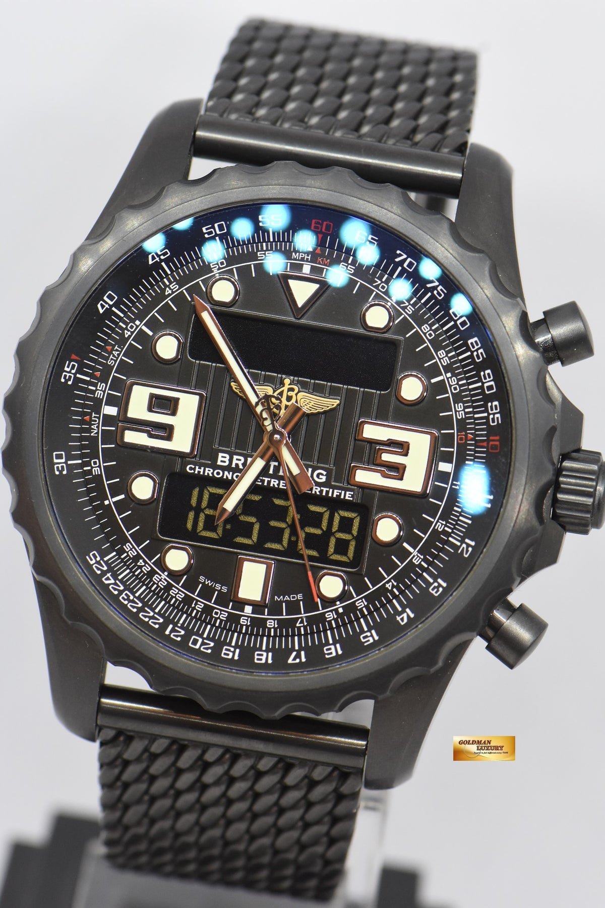 [SOLD] BREITLING CHRONOSPACE BLACK STEEL 48mm SUPERQUARTZ LIMITED EDITION 1000 M78365 (MINT)