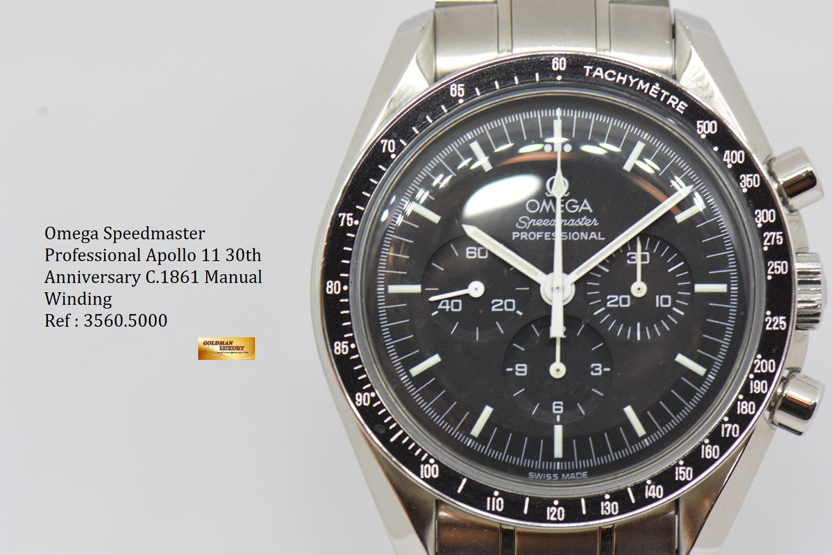[SOLD] OMEGA SPEEDMASTER PROFESSIONAL APOLLO 11 30TH ANNIVERSARY MOON WATCH 42mm LIMITED EDITION of 9999 C.1861 MANUAL 3560.5000 (MINT)