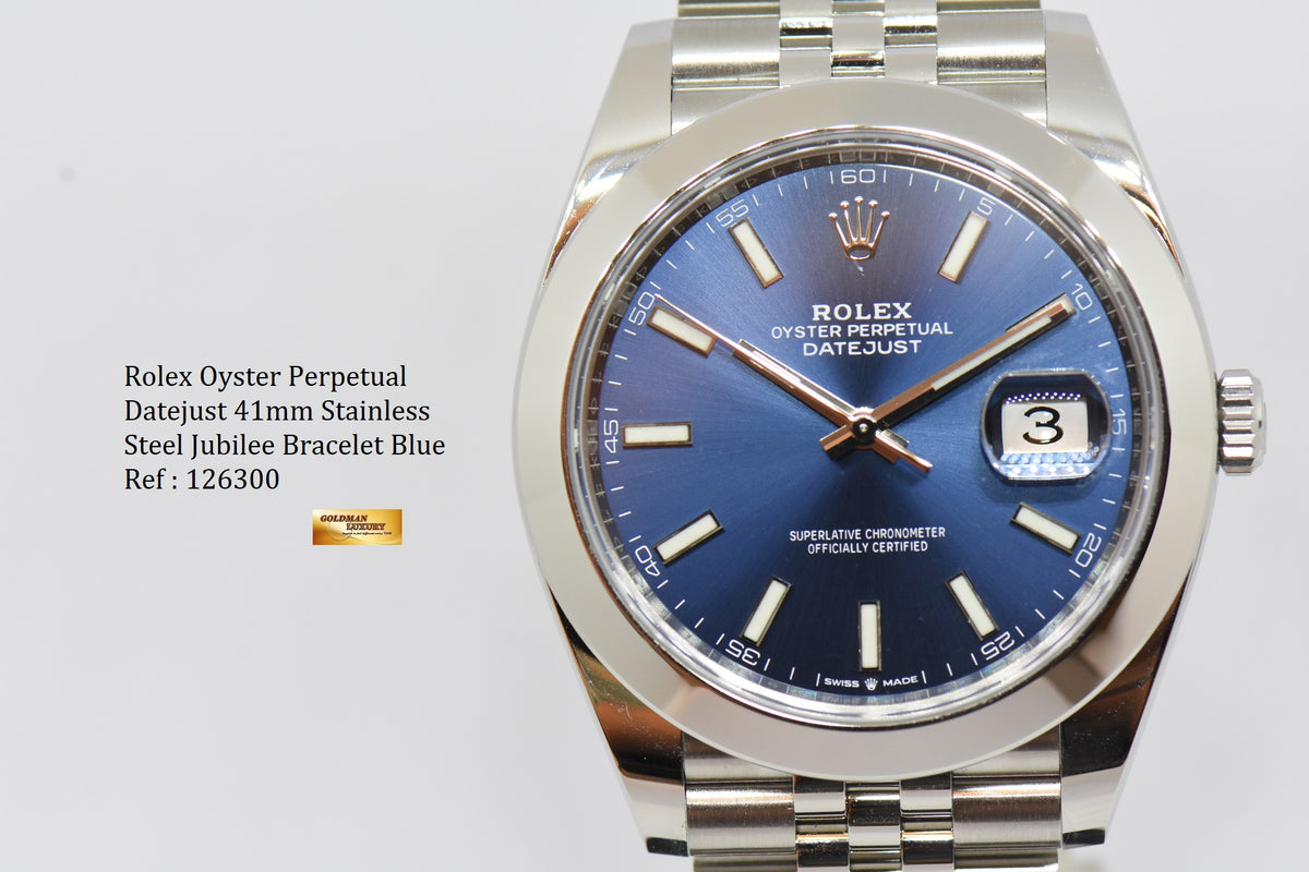 [SOLD] ROLEX OYSTER PERPETUAL DATEJUST 41mm SS JUBILEE BLUE DIAL 126300 (NEW-UNWORN)