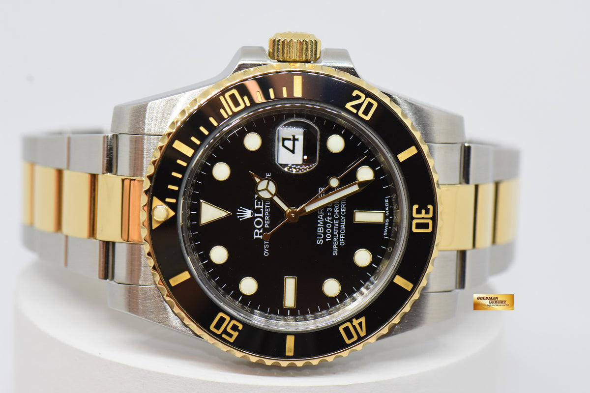[SOLD] ROLEX OYSTER PERPETUAL SUBMARINER HALF-GOLD CERAMIC BLACK AUTOMATIC 116613LN (MINT)