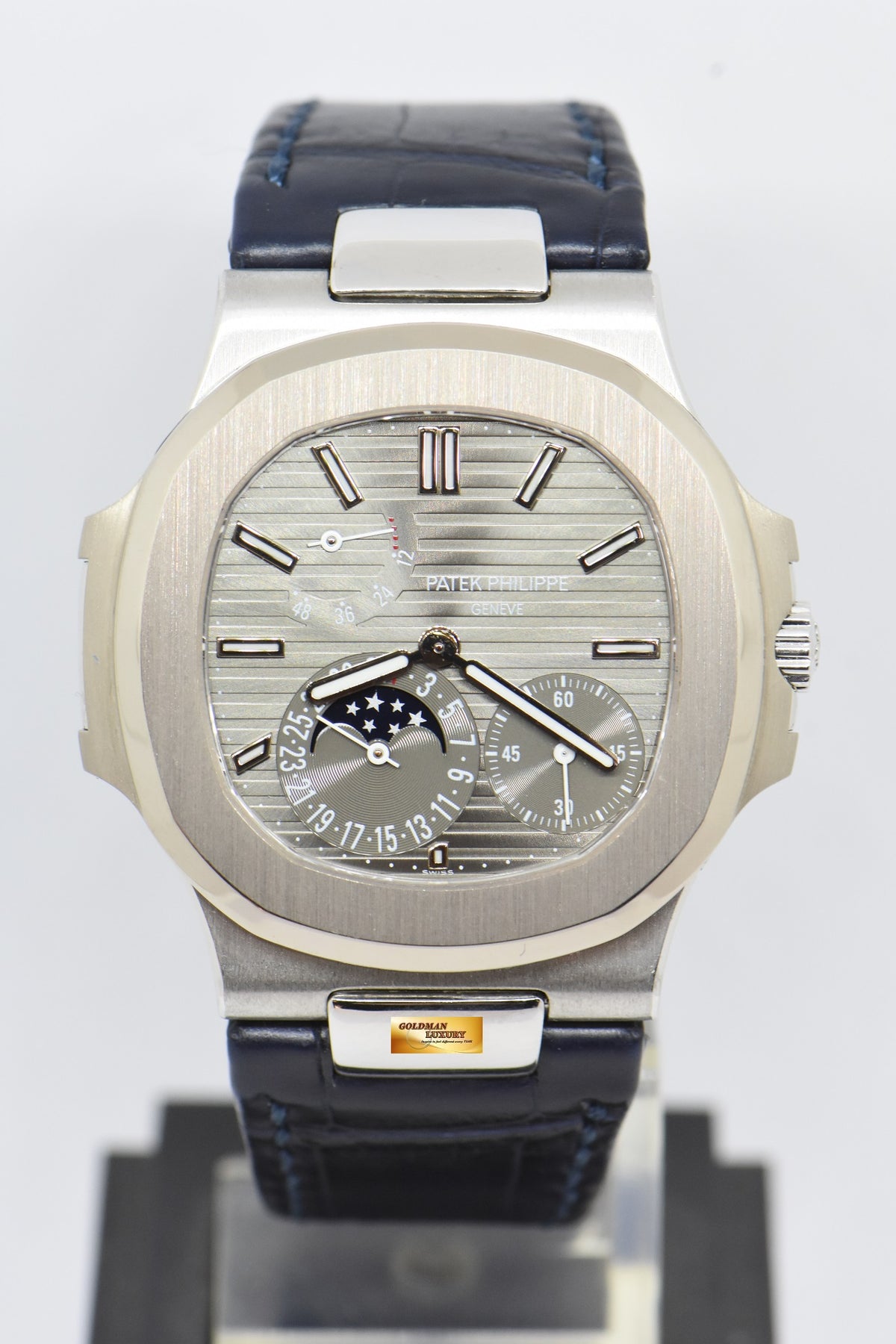 [SOLD] PATEK PHILIPPE NAUTILUS 40mm MOONPHASE POWER RESERVE 18K WHITE GOLD AUTOMATIC 5712G (LNIB)