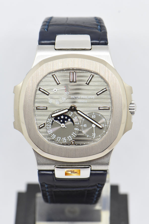 [SOLD] PATEK PHILIPPE NAUTILUS 40mm MOONPHASE POWER RESERVE 18K WHITE GOLD AUTOMATIC 5712G (LNIB)