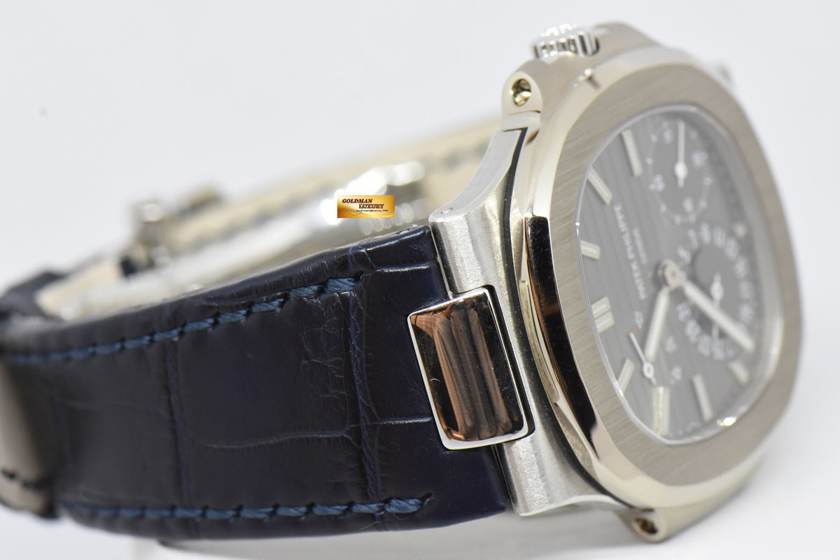 [SOLD] PATEK PHILIPPE NAUTILUS 40mm MOONPHASE POWER RESERVE 18K WHITE GOLD AUTOMATIC 5712G (LNIB)
