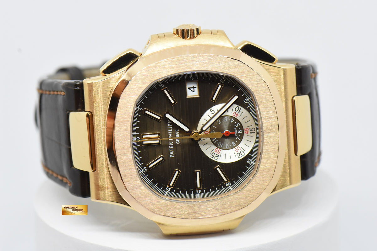 [SOLD] PATEK PHILIPPE NAUTILUS 40mm CHRONOGRAPH 18K ROSE GOLD AUTOMATIC 5980R (MINT)