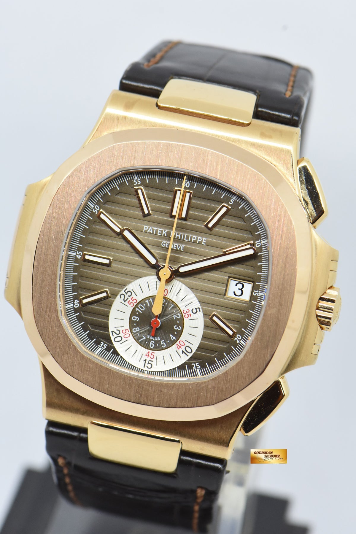 [SOLD] PATEK PHILIPPE NAUTILUS 40mm CHRONOGRAPH 18K ROSE GOLD AUTOMATIC 5980R (MINT)