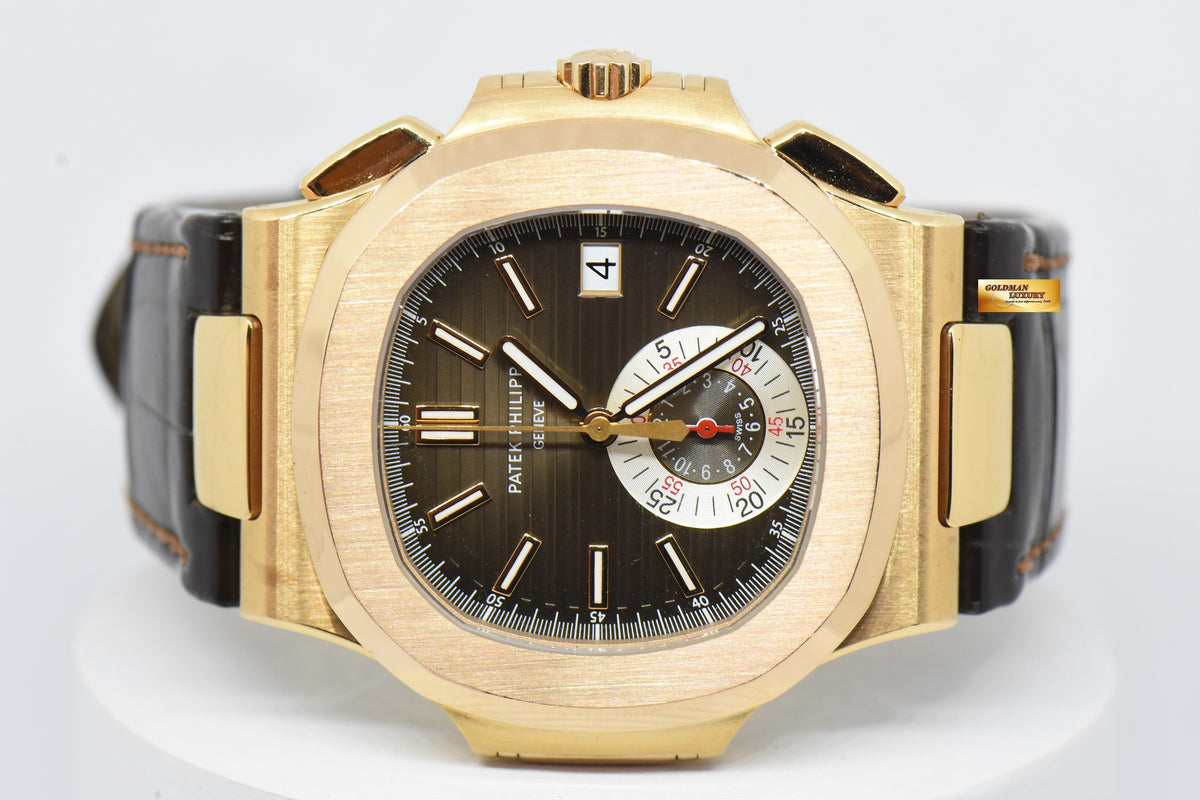 [SOLD] PATEK PHILIPPE NAUTILUS 40mm CHRONOGRAPH 18K ROSE GOLD AUTOMATIC 5980R (MINT)