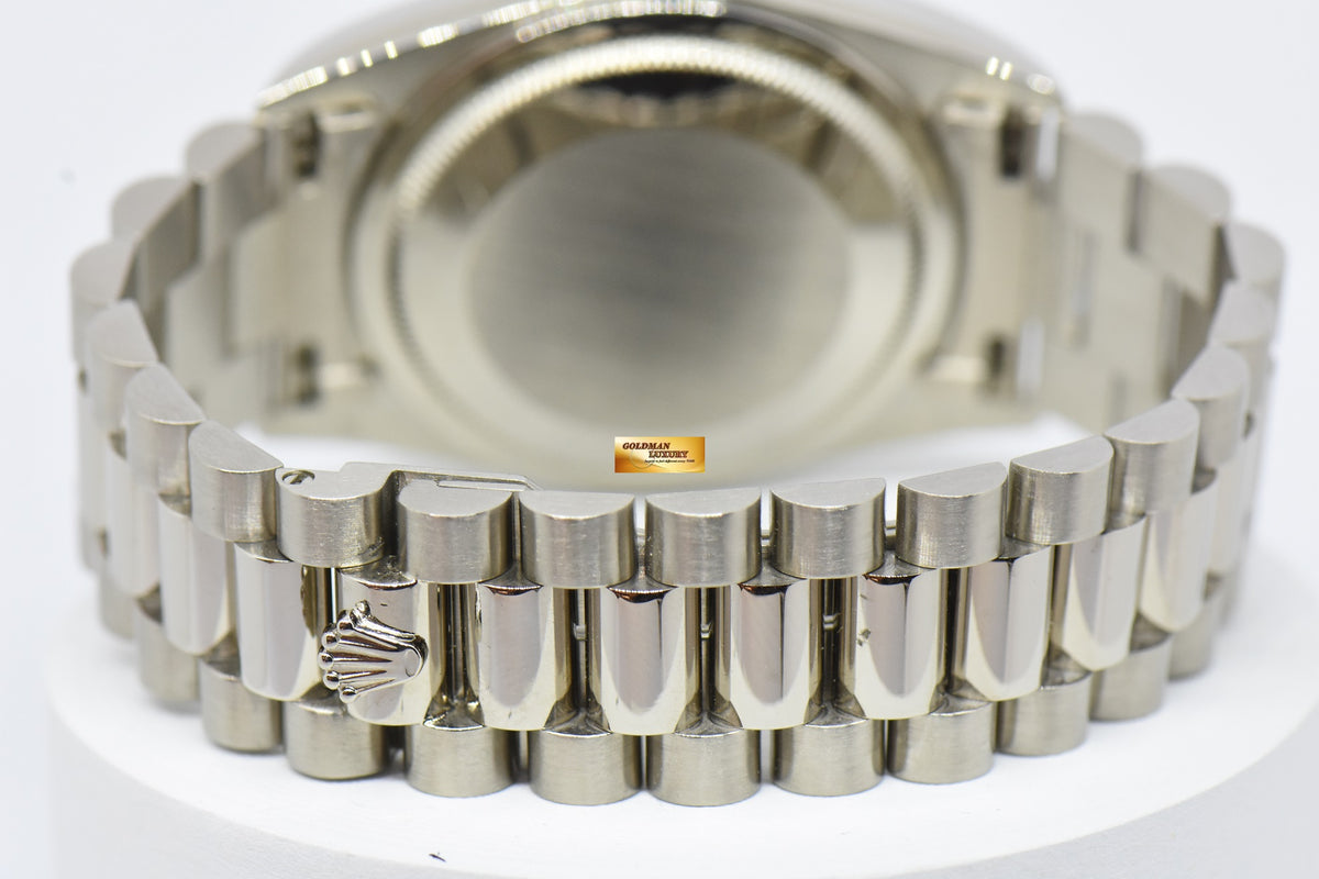 [SOLD] ROLEX OYSTER PERPETUAL DAY-DATE 36mm 18K WHITE GOLD IN BRACELET DOUBLE QUICK-SET DATE 18239 (MINT)