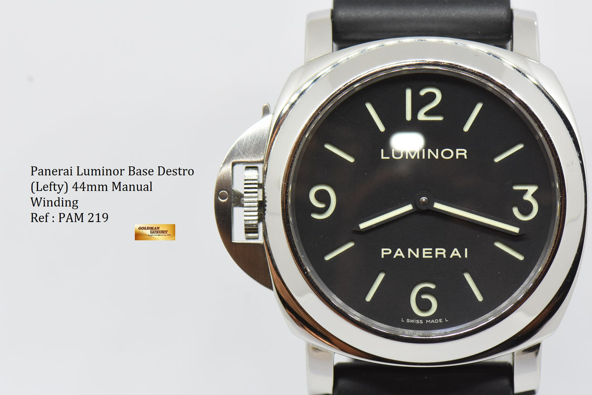 [SOLD] PANERAI LUMINOR BASE DESTRO (LEFTY) 44mm MANUAL PAM 219 (NEAR MINT)