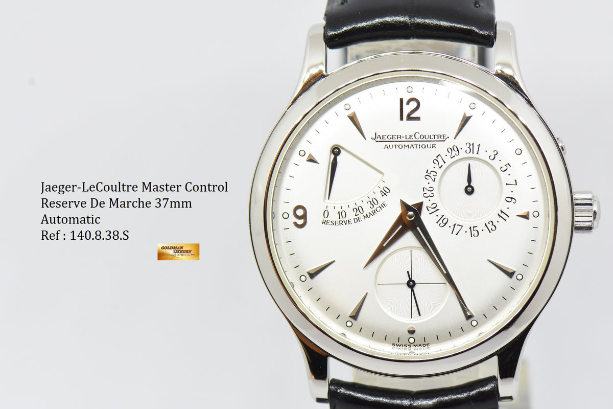 [SOLD] JAEGER-LeCOULTRE RESERVE De MARCHE 37mm  AUTOMATIC 140.8.38.S (See-thru Caseback) (MINT)
