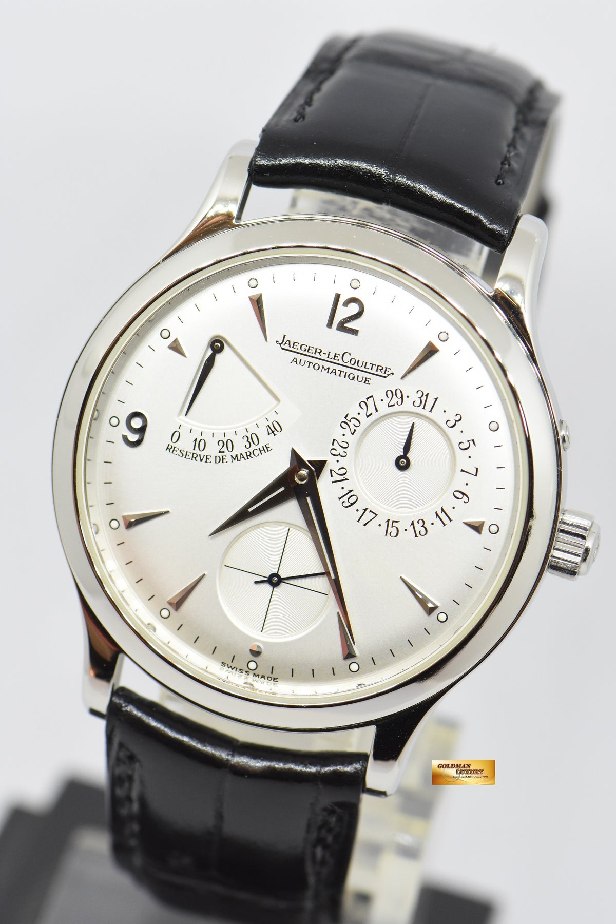 [SOLD] JAEGER-LeCOULTRE RESERVE De MARCHE 37mm  AUTOMATIC 140.8.38.S (See-thru Caseback) (MINT)