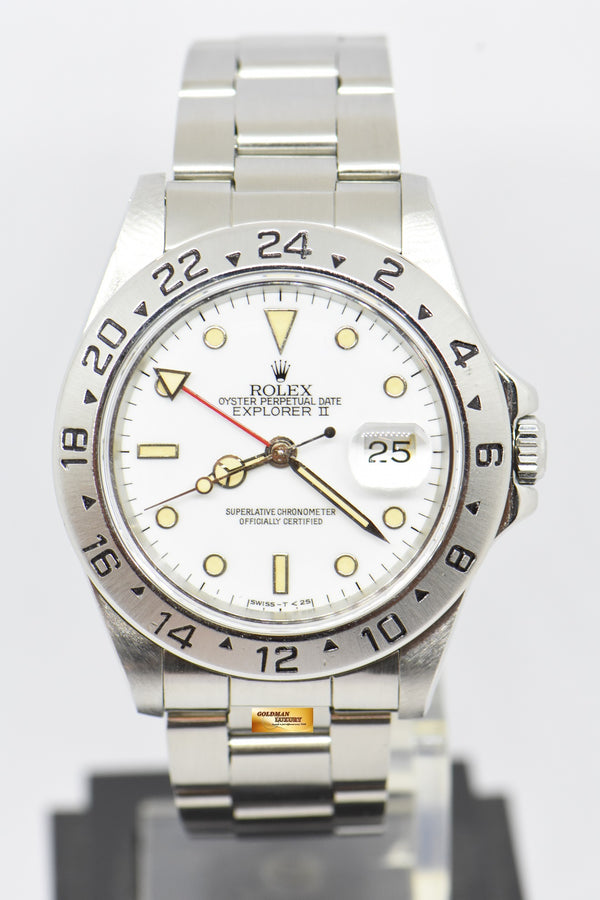 [SOLD] ROLEX OYSTER PERPETUAL EXPLORER II 40mm (AGED PERTINA DIAL) POLAR WHITE 16570 (MINT)