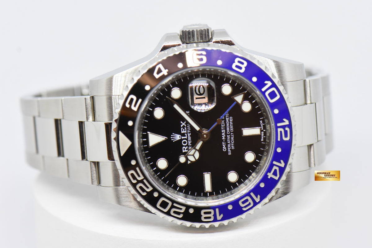 [SOLD] ROLEX OYSTER PERPETUAL GMT-MASTER II “BATMAN” CERAMIC BLACK / BLUE AUTOMATIC 116710BLNR (MINT)