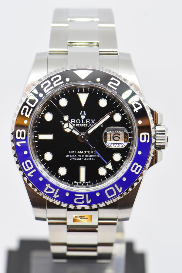 [SOLD] ROLEX OYSTER PERPETUAL GMT-MASTER II “BATMAN” CERAMIC BLACK / BLUE AUTOMATIC 116710BLNR (MINT)