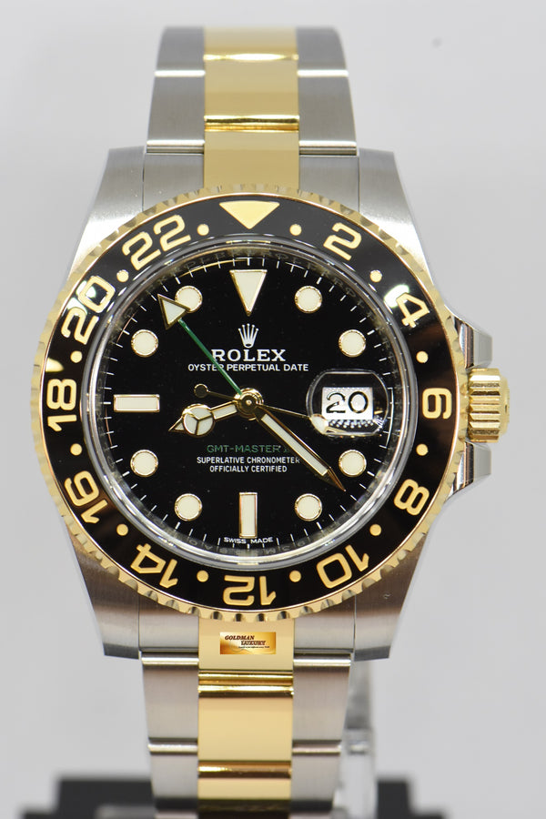 [SOLD] ROLEX OYSTER PERPETUAL GMT-MASTER II HALF-GOLD CERAMIC BLACK AUTOMATIC 116713LN (MINT)
