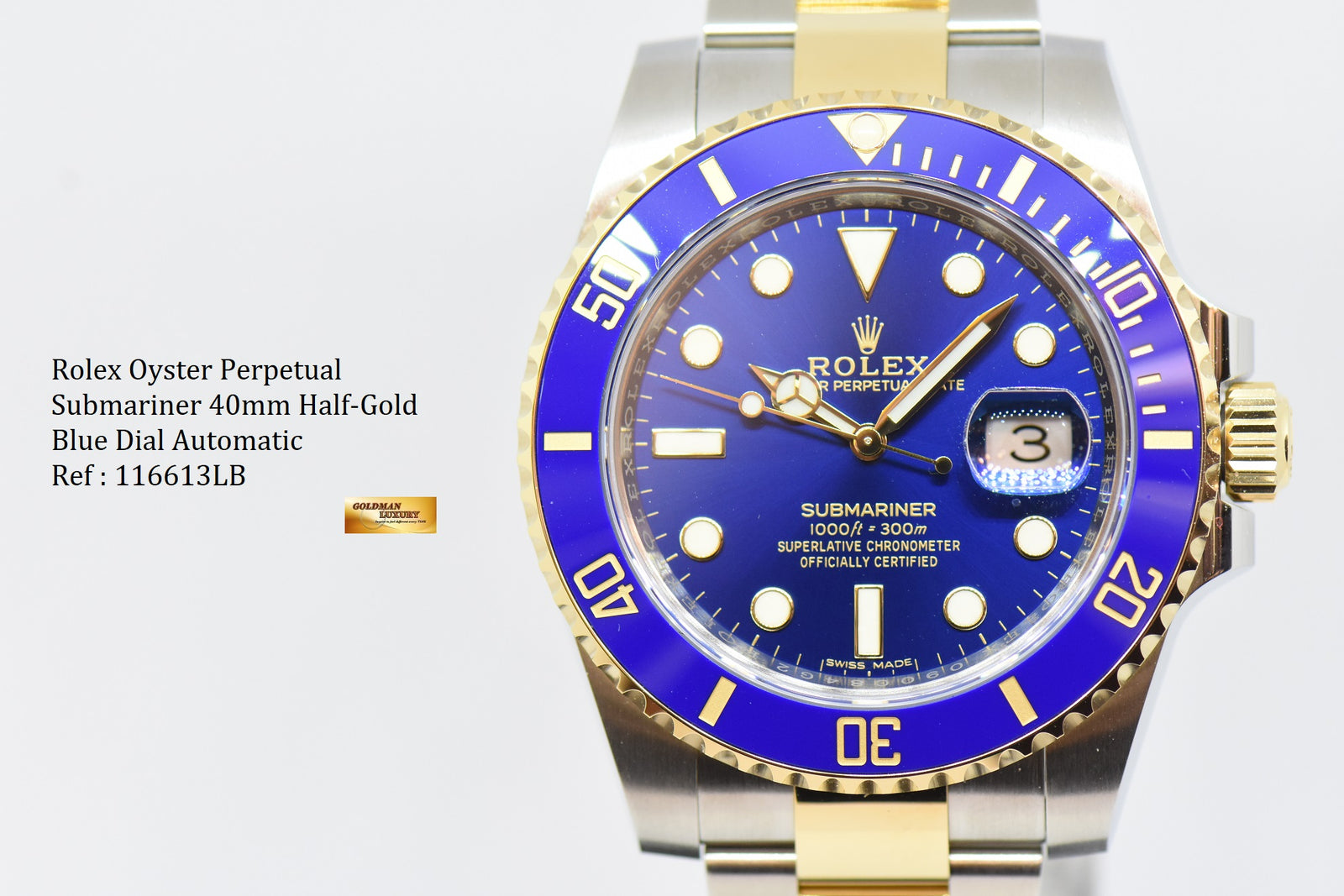 Submariner blue half gold best sale