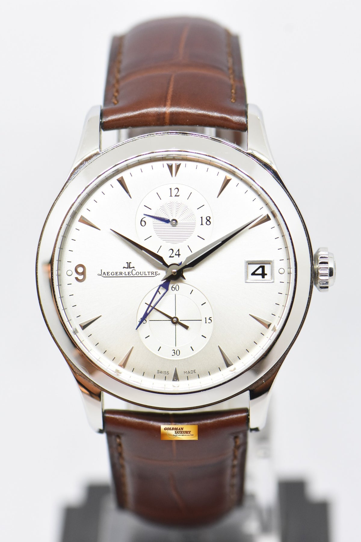 [SOLD] JAEGER-LeCOULTRE MASTER CONTROL HOMETIME GMT 39mm STAINLESS STEEL AUTOMATIC 174.8.05.S (MINT)
