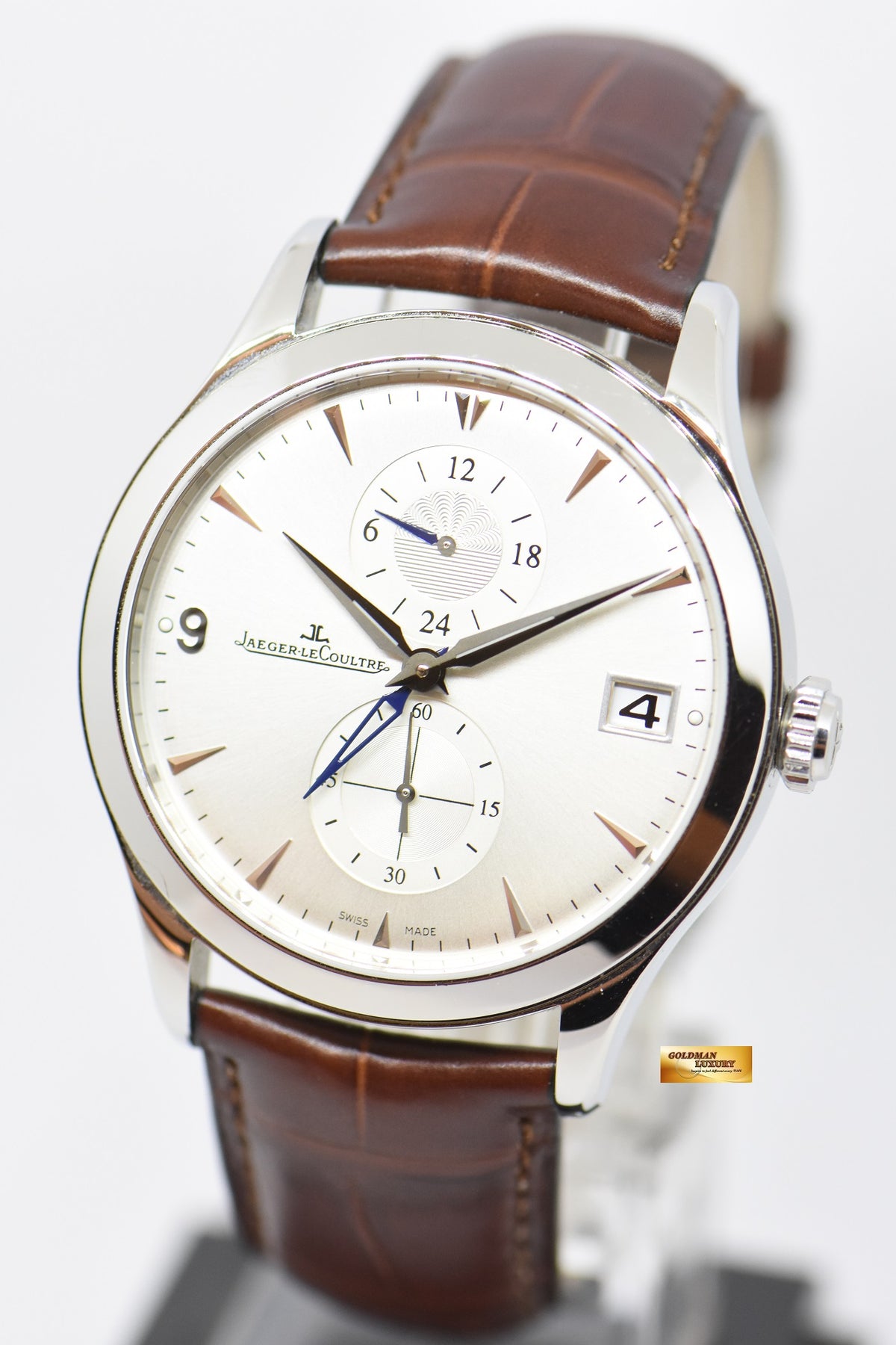 [SOLD] JAEGER-LeCOULTRE MASTER CONTROL HOMETIME GMT 39mm STAINLESS STEEL AUTOMATIC 174.8.05.S (MINT)