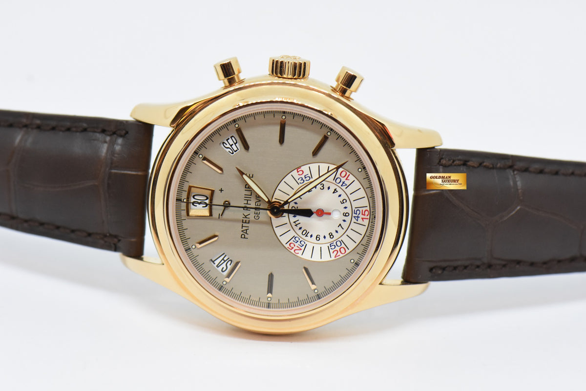 [SOLD] PATEK PHILIPPE COMPLICATIONS ANNUAL CALENDAR FLYBACK CHRONOGRAPH w/ POWER RESERVE 18K ROSE GOLD AUTOMATIC 5960R (NEW OLD STOCK)