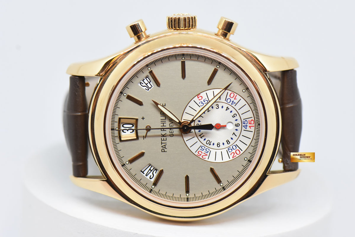 [SOLD] PATEK PHILIPPE COMPLICATIONS ANNUAL CALENDAR FLYBACK CHRONOGRAPH w/ POWER RESERVE 18K ROSE GOLD AUTOMATIC 5960R (NEW OLD STOCK)