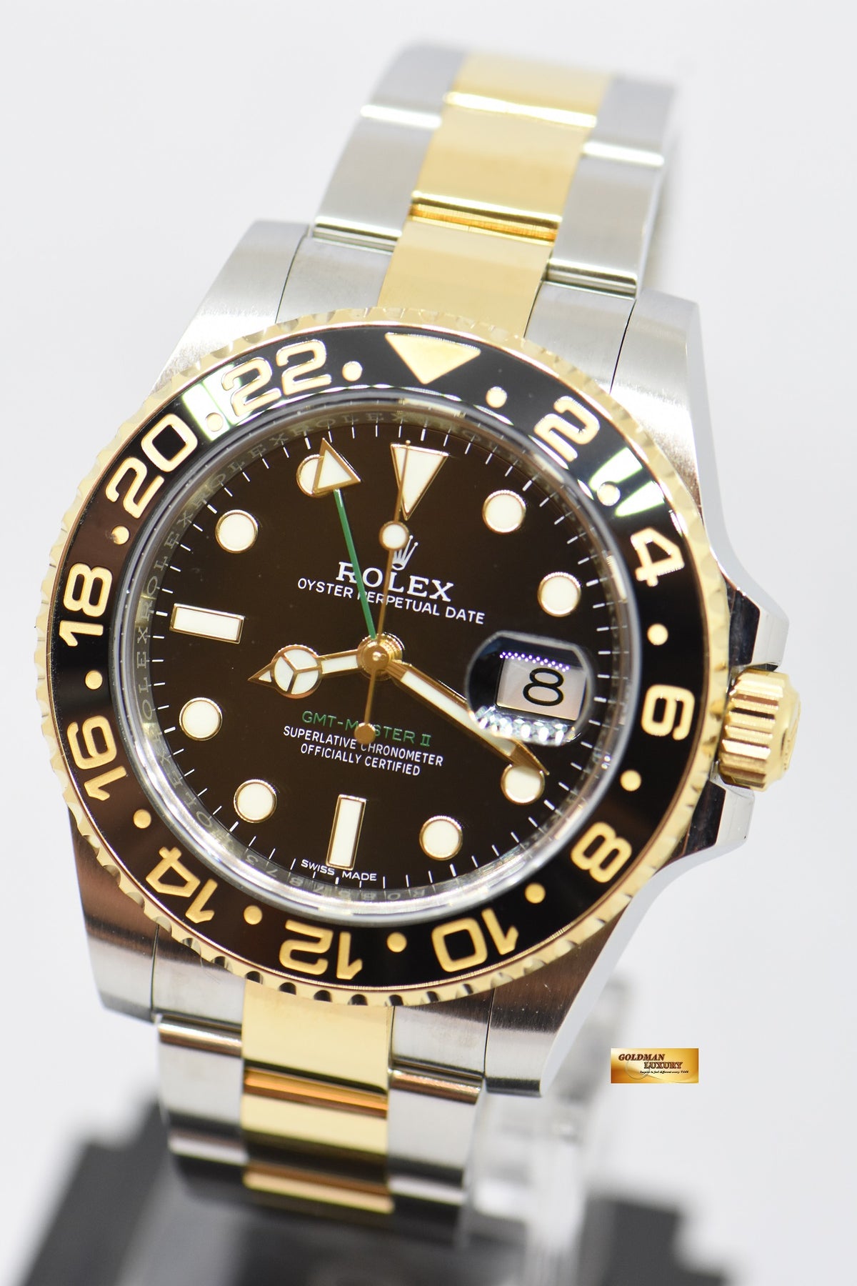 [SOLD] ROLEX OYSTER PERPETUAL GMT-MASTER II HALF-GOLD CERAMIC BLACK AUTOMATIC 116713LN (LNIB)