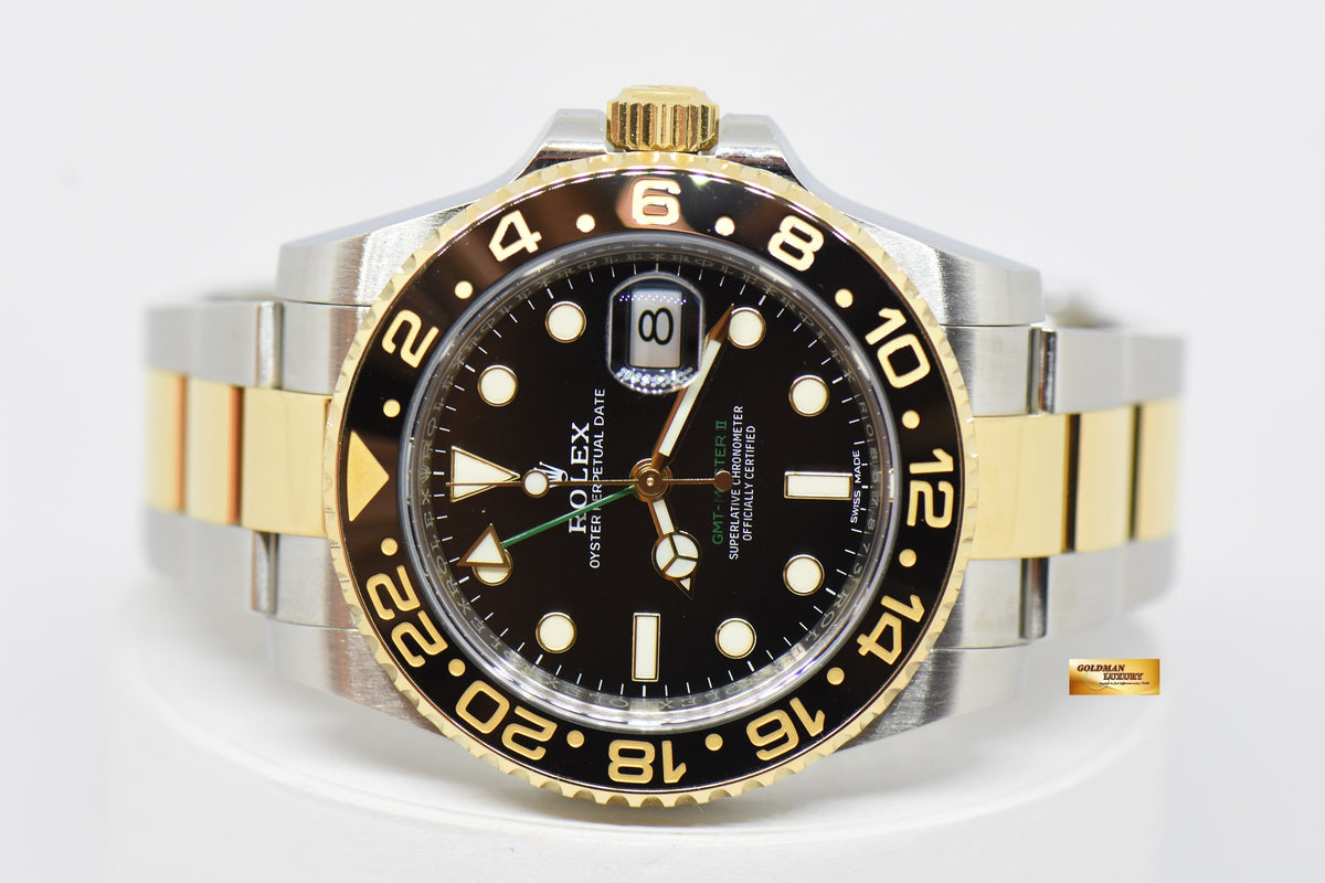[SOLD] ROLEX OYSTER PERPETUAL GMT-MASTER II HALF-GOLD CERAMIC BLACK AUTOMATIC 116713LN (LNIB)