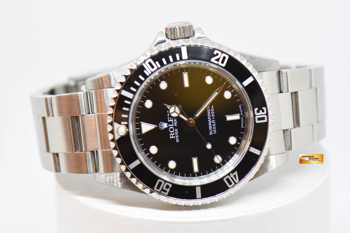 [SOLD] ROLEX OYSTER PERPETUAL SUBMARINER NO-DATE 40mm 2 LINERS BLACK 14060 (MINT)