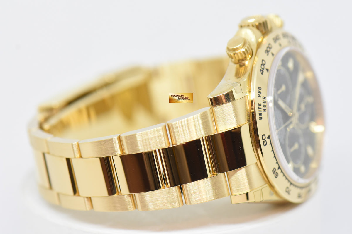 [SOLD] ROLEX OYSTER PERPETUAL DAYTONA 18K YELLOW GOLD IN BRACELET GREEN DIAL 116508 (MINT) (UNPOLISHED)