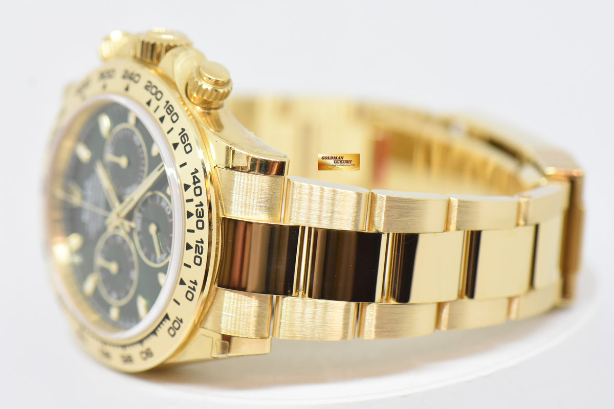 [SOLD] ROLEX OYSTER PERPETUAL DAYTONA 18K YELLOW GOLD IN BRACELET GREEN DIAL 116508 (MINT) (UNPOLISHED)