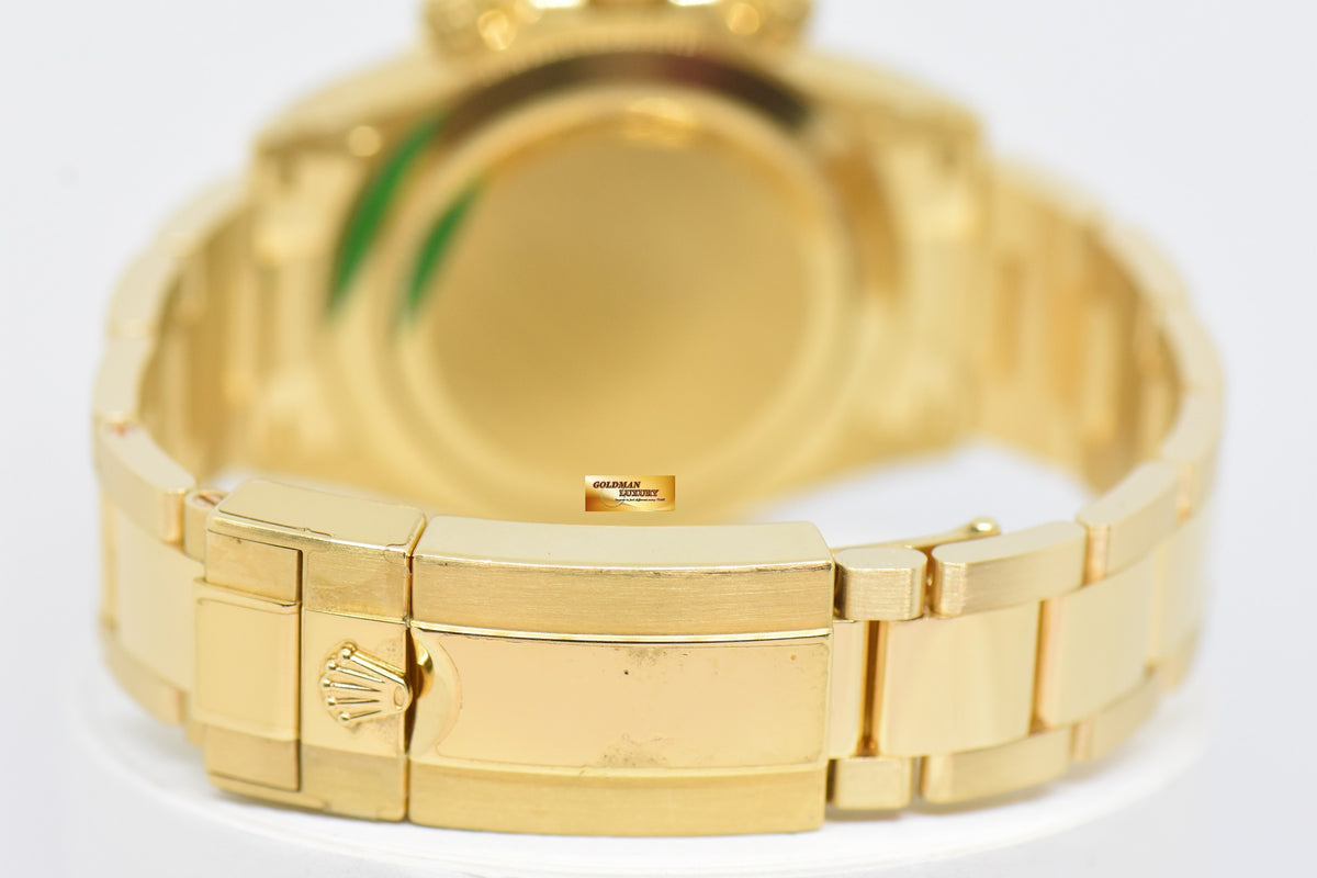[SOLD] ROLEX OYSTER PERPETUAL DAYTONA 18K YELLOW GOLD IN BRACELET GREEN DIAL 116508 (MINT) (UNPOLISHED)
