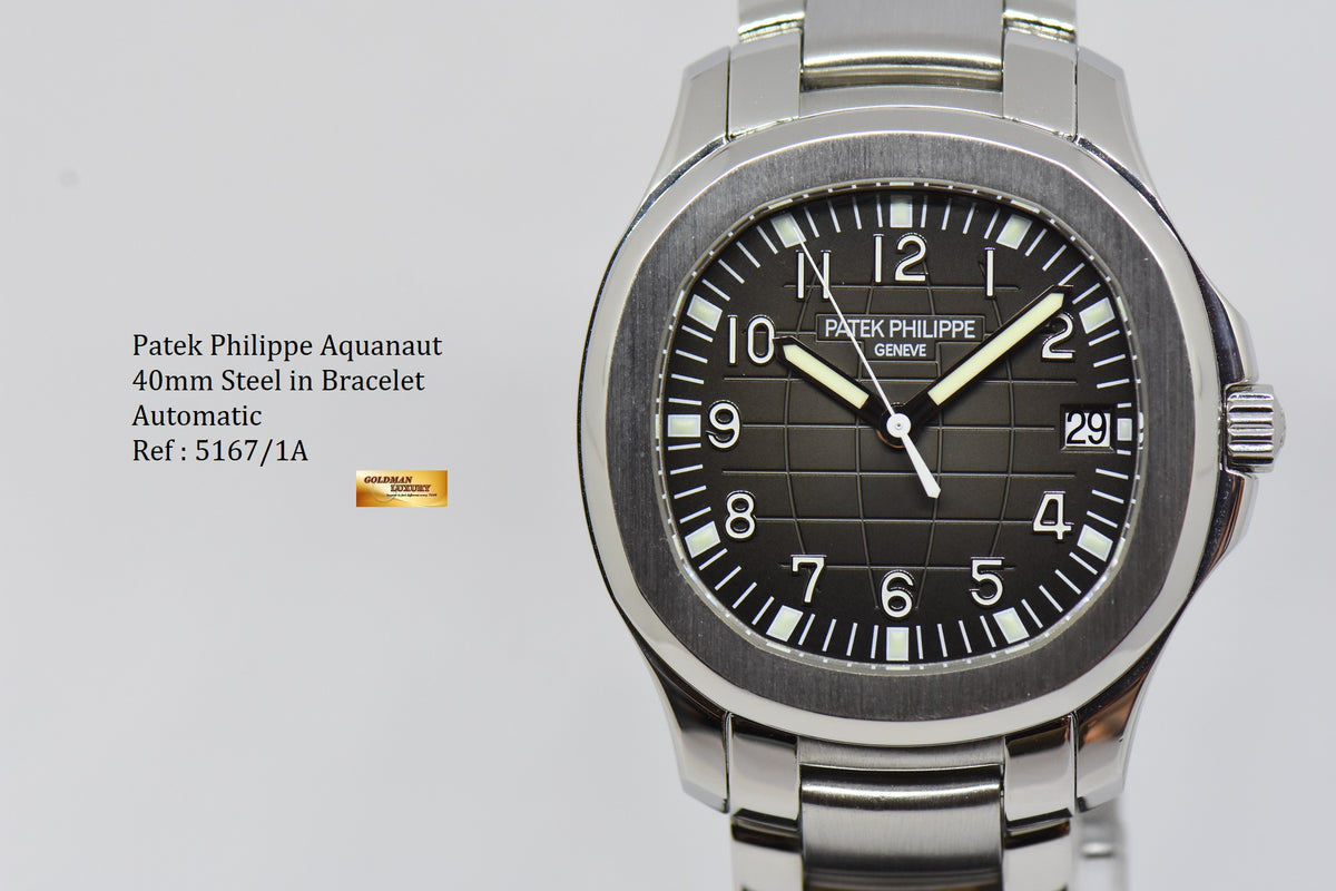 [SOLD] PATEK PHILIPPE AQUANAUT 40mm STEEL IN BRACELET 5167/1A AUTOMATIC (LNIB) (UNPOLISHED)