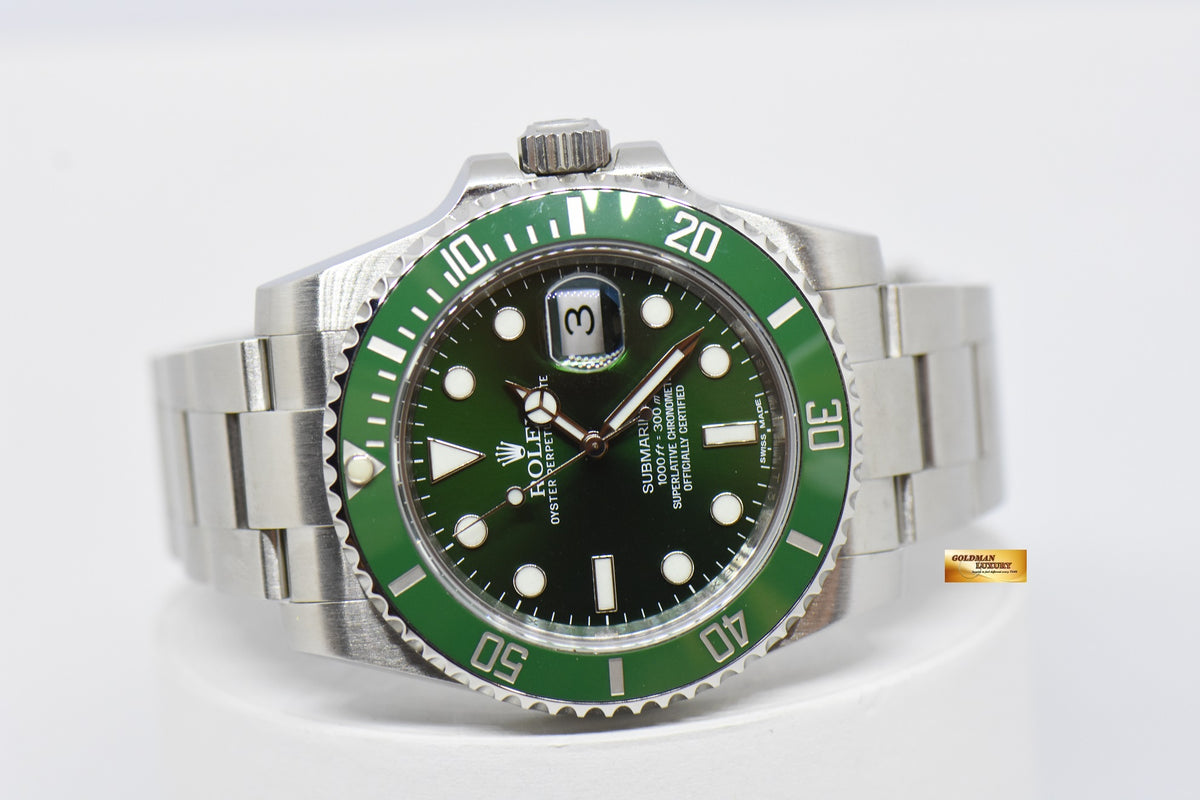 [SOLD] ROLEX OYSTER PERPETUAL SUBMARINER “GREEN HULK” CERAMIC BEZEL 116610LV (MINT)