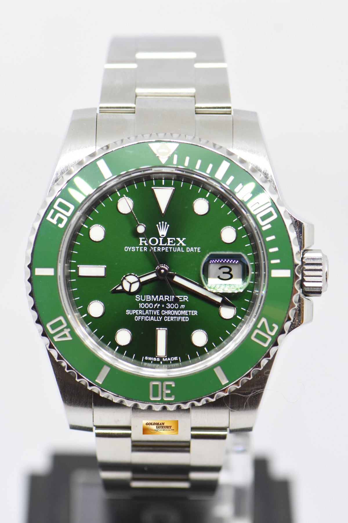 [SOLD] ROLEX OYSTER PERPETUAL SUBMARINER “GREEN HULK” CERAMIC BEZEL 116610LV (MINT)
