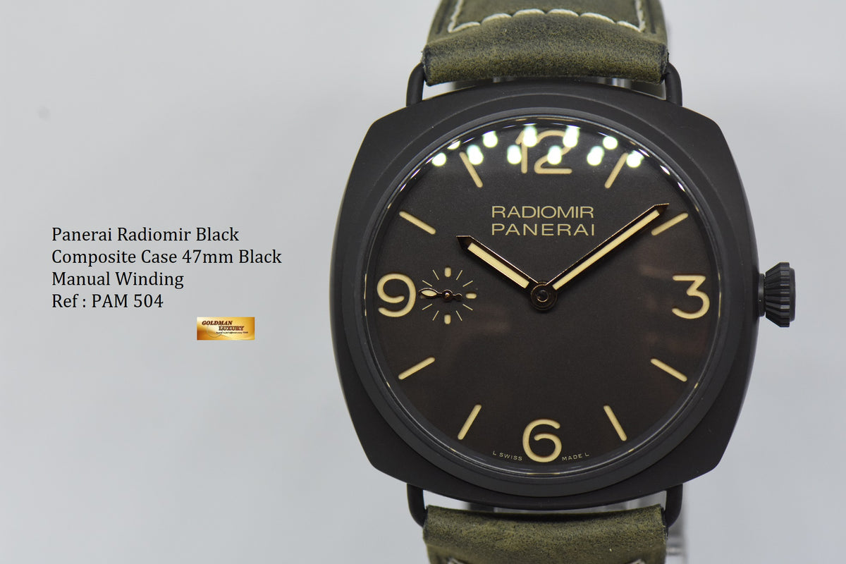 [SOLD] PANERAI RADIOMIR BLACK COMPOSITE 47mm MANUAL WINDING PAM 504 (MINT)