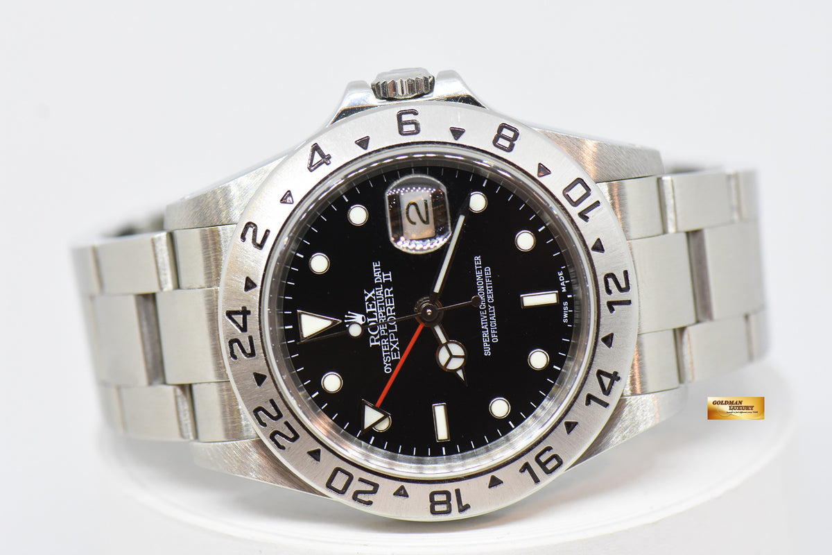 [SOLD] ROLEX OYSTER PERPETUAL EXPLORER II 40mm (SOLID-ENDLINK) BLACK 16570 (MINT)