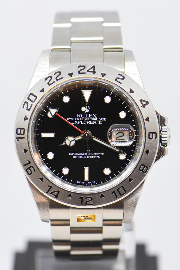 [SOLD] ROLEX OYSTER PERPETUAL EXPLORER II 40mm (SOLID-ENDLINK) BLACK 16570 (MINT)