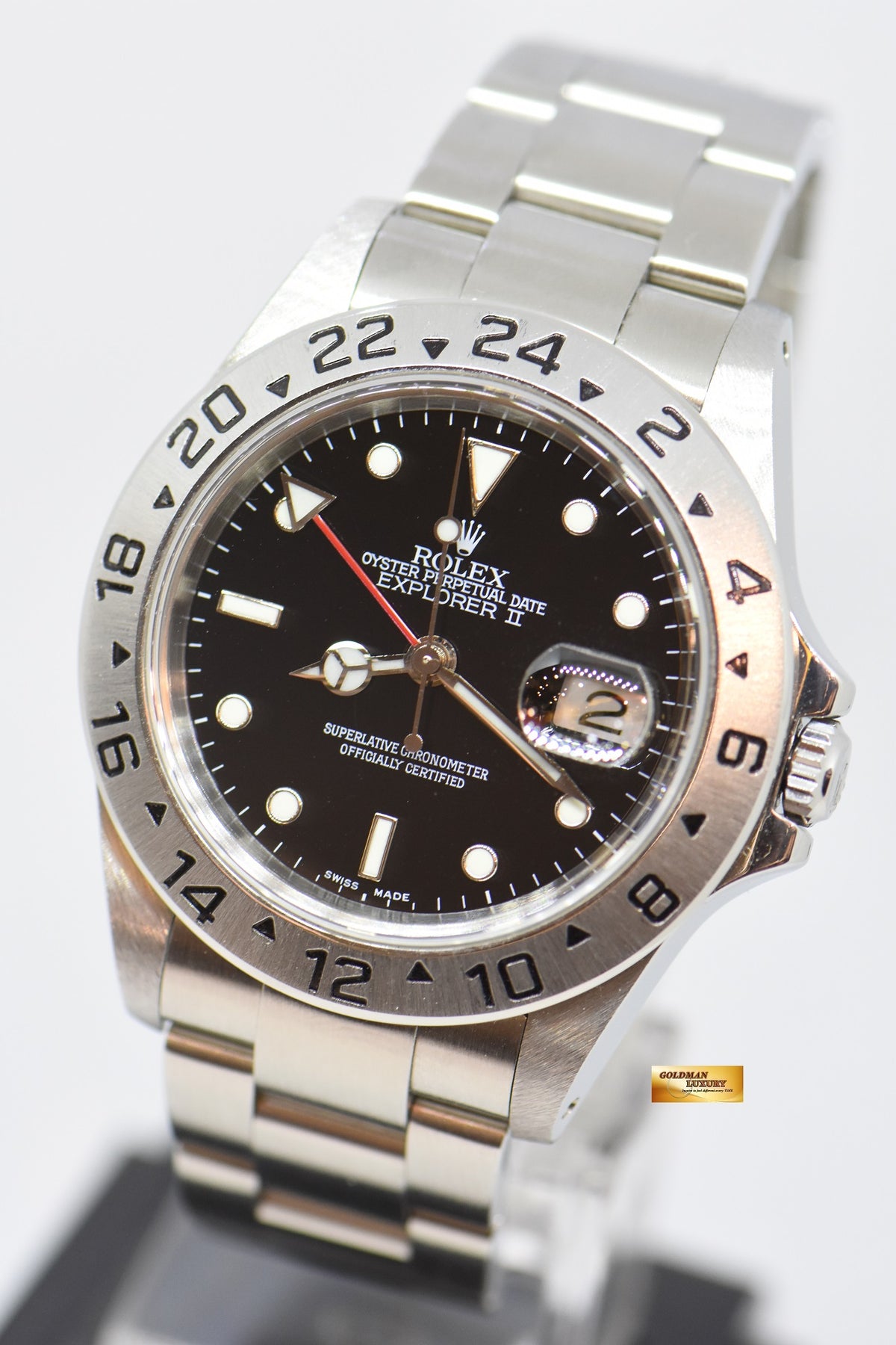 [SOLD] ROLEX OYSTER PERPETUAL EXPLORER II 40mm (SOLID-ENDLINK) BLACK 16570 (MINT)