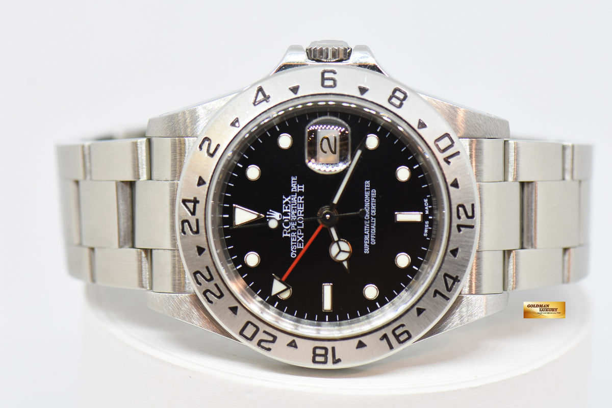 [SOLD] ROLEX OYSTER PERPETUAL EXPLORER II 40mm (SOLID-ENDLINK) BLACK 16570 (MINT)