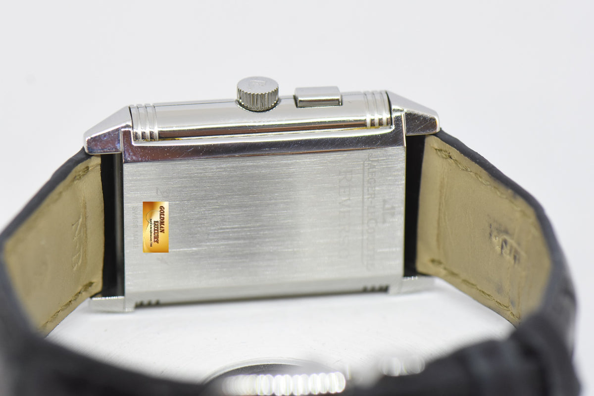 [SOLD] JLC REVERSO GRANDE DUOFACE STEEL IN LEATHER DAY / NIGHT MANUAL WINDING Q2718410 (MINT)
