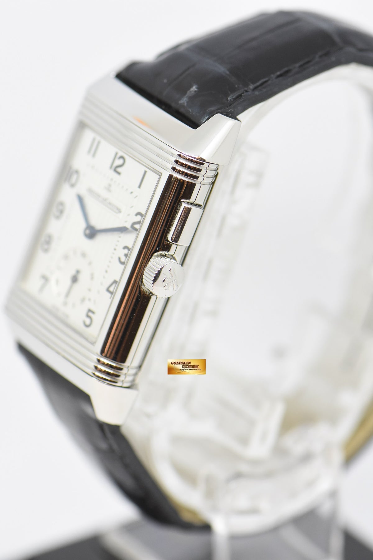 [SOLD] JLC REVERSO GRANDE DUOFACE STEEL IN LEATHER DAY / NIGHT MANUAL WINDING Q2718410 (MINT)