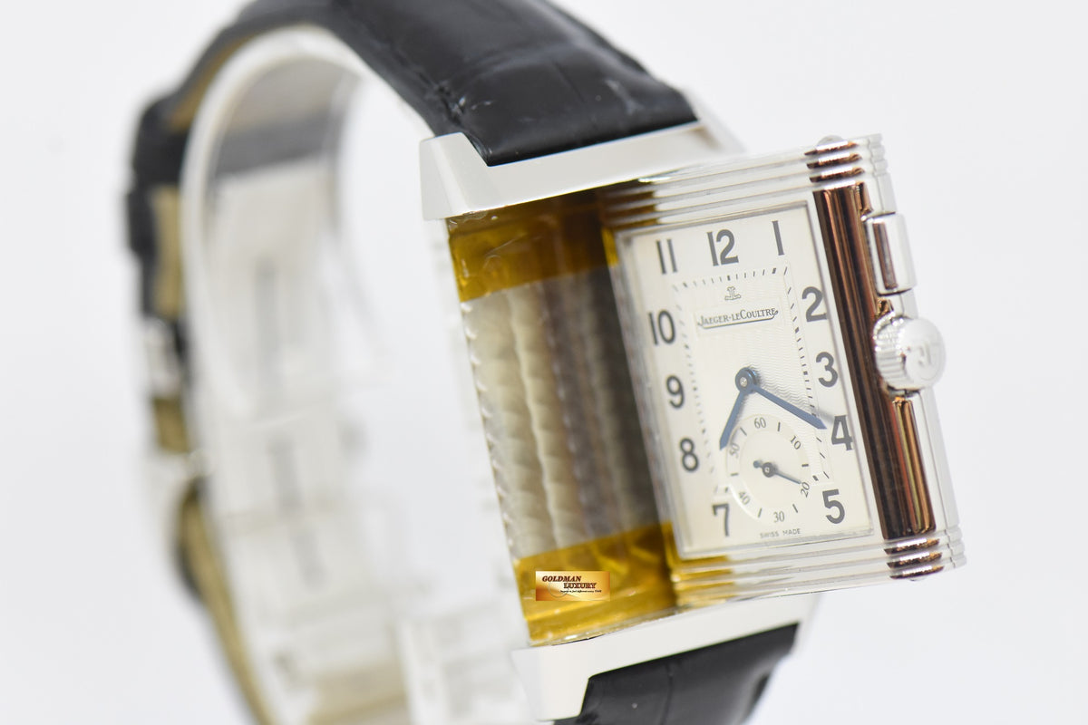[SOLD] JLC REVERSO GRANDE DUOFACE STEEL IN LEATHER DAY / NIGHT MANUAL WINDING Q2718410 (MINT)