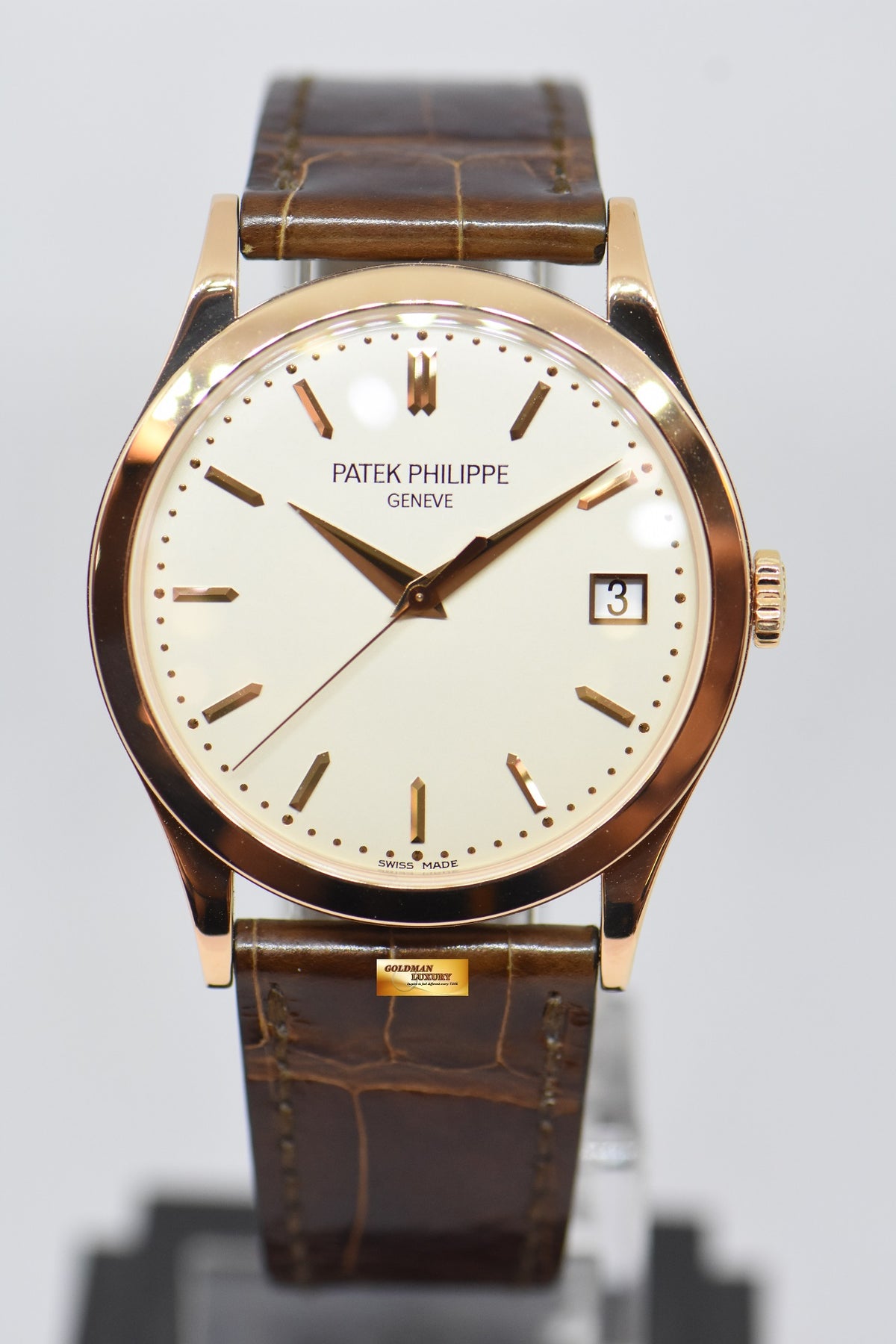 [SOLD] PATEK PHILIPPE CALATRAVA 38mm ROSE GOLD IN LEATHER AUTOMATIC 5296R (MINT)