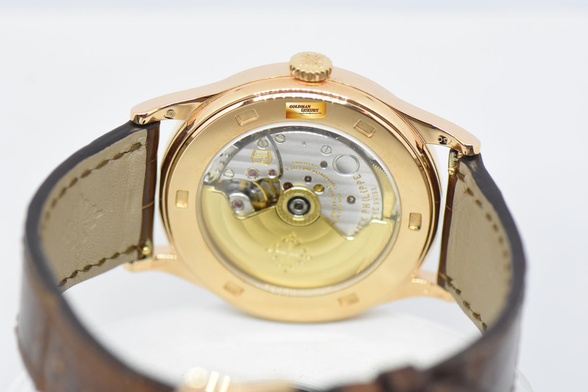 [SOLD] PATEK PHILIPPE CALATRAVA 38mm ROSE GOLD IN LEATHER AUTOMATIC 5296R (MINT)